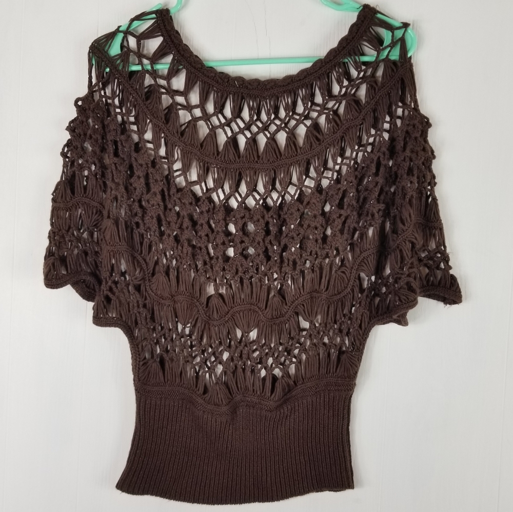 Kaktus open knit sweater coverup sz L